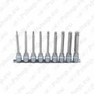 9-OS. PIKKADE TORXOTSIKUTE KOMPL. SIINIL 3/8". T20-T60 KS TOOLS