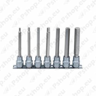 7-OS. 3/8" PIKKADE KUUSKANTOTSIKUTE KOMPL 4-12MM KS TOOLS