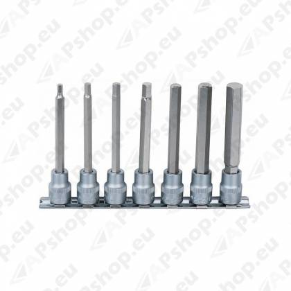 7-OS. 3/8" PIKKADE KUUSKANTOTSIKUTE KOMPL 4-12MM KS TOOLS