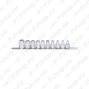 10-OS TORX PADRUNITE KOMPL. 3/8". E5-E18 SIINIL. KS TOOLS