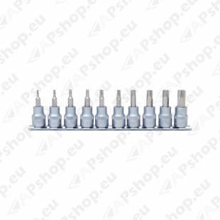10-OS. TORXOTSIKUTE KOMPL. SIINIL 3/8". T10-T55 KS TOOLS