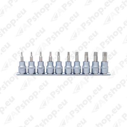 10-OS. TORXOTSIKUTE KOMPL. SIINIL 3/8". T10-T55 KS TOOLS