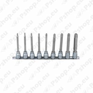 9-OS. AVAGA PIKKADE TORXOTSIKUTE KOMPL. 3/8". TH20-TH60 KS TOOLS