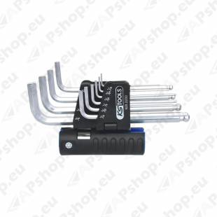 10-OS. L-KUUSKANTVÕTMETE KOMPL 1/16"-3/8" TOLL PIKAD KUULOTS KS TOOLS