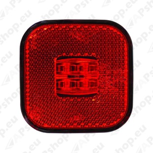 KÜLJETULI LED PUNANE 62X62MM 12/24V 0.5M JUHTMEGA