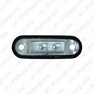 KÜLJETULI LED. PUNANE VALGE KLAASIGA. 12/24V 0.5M KAABEL 102X24X18MM