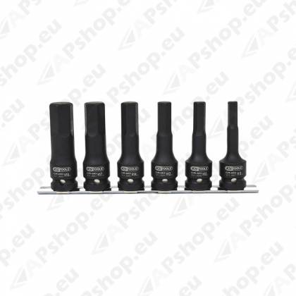 6-OS. PIKKADE 1/2" LÖÖK-KUUSKANTOTSIKUTE KOMPL. SIINIL 8-19MM KS TOOLS