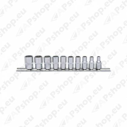 10-OS. 1/4" 12-KANT PADRUNITE KOMPL. SIINIL 4-13MM. KS TOOLS