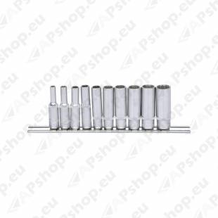 10-OS. 1/4" PIKKADE 12-KANT PADR. KOMPL. SIINIL 4-13MM. KS TOOLS