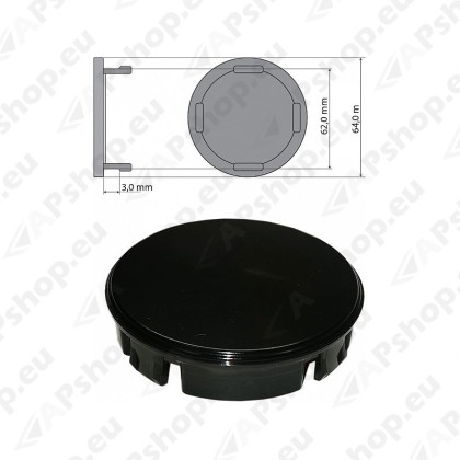 KAPSEL 64MM (LOGOTA). MUST. VOLVO OE-VELJELE (OE-NR:307-48052)