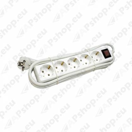 KONTORI PIKENDUSJUHE LÜLITIGA 5-PESA 1.5M 3X1.0MM2 VALGE