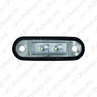 KÜLJETULI LED. KOLLANE VALGE KLAASIGA. 12/24V 0.5M KAABEL 102X24X18MM