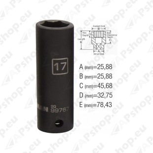 PIKK (78MM) LÖÖKPADRUN 17MM 1/2" STEELMAN PRO / JS 26X78MM
