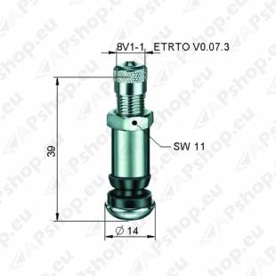 TL-MET.VENTIIL. NIKELDATUD. L39MM. AVA8.3MM. 14BAR S/A
