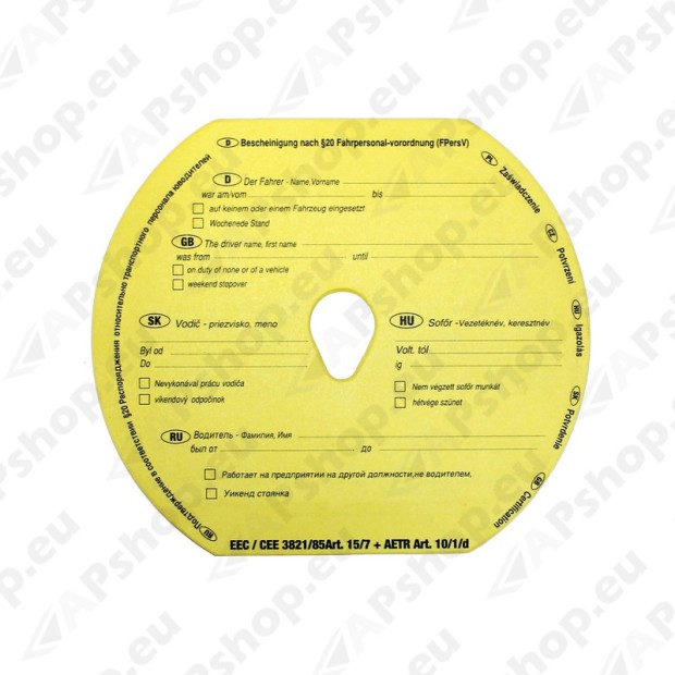 Tachograph discs, digirolls