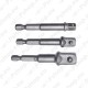 3-OS. TRELLIOTSIKU ADAPTERITE KOMPLEKT 1/4". 3/8". 1/2" TAPP TRIUMF
