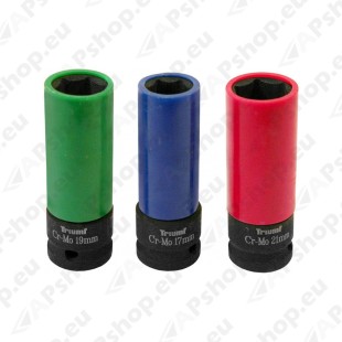 3-OS. ÕHUKESTE VALUVELJEPADRUNITE KOMPL.1/2" (17.19.21MM) CR-MO TRIUMF