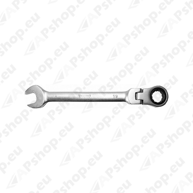 Combination spanners with hinged ratchet head