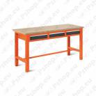 TÖÖLAUD SAHTLITEGA. 1765X620MM. SWT17/2 STANDARDPLAADIGA. 3-SAHTLIT MALOW