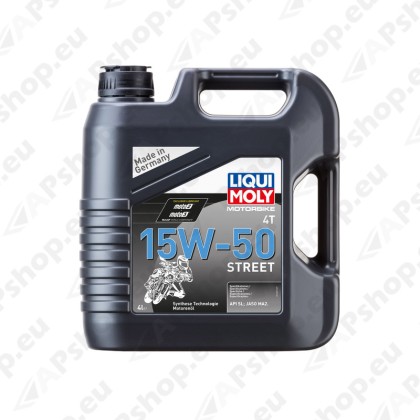LIQUI MOLY LI1689 НС-синтетическое моторное масло для 4-тактных мотоциклов Motorbike 4T Street 15W-50