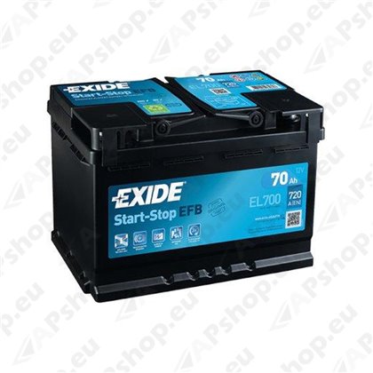Аккумулятор Exide EFB 70Ah 720A 278x175x190 -+ S106-EL700