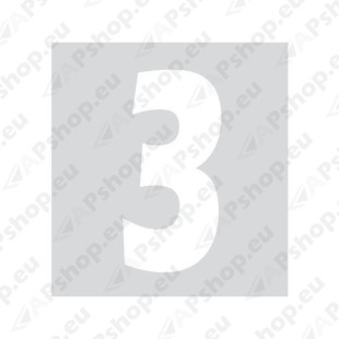 Kleebitav number 3, valge S103-9037.3