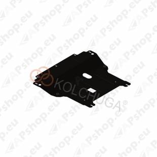 Стальная защита картера Kolchuga для Renault Scenic 2003-2009 (закрывает двигатель, КПП, радиатор)