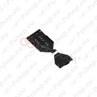 Стальная защита картера Kolchuga для Volkswagen Touareg 2002-2018 2,5TDI; 3.0 D (закрывает раздатка, задний мост)