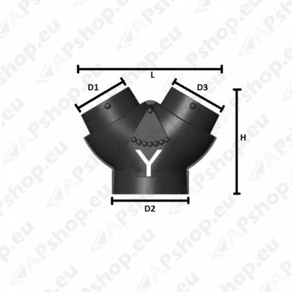 Webasto WBCL001576A Õhusüsteemi osa Y-jagaja 100x125x100mm otse seadme külge