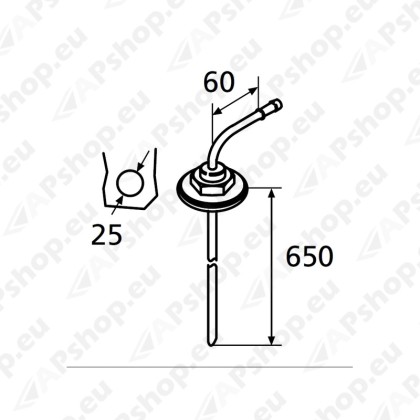 Webasto W1320399A Kütuseväljavõte 5,5mm Metallpaagile 25mm ava