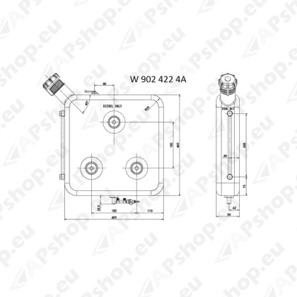 Webasto W1322707B Kütusepaak 12L Must plastik