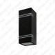 230V VÄLISVALGUSTI SEINALE QUAZAR 7 MUST GU10 MAX 2X11W 250X85X87MM IP44 KOBI