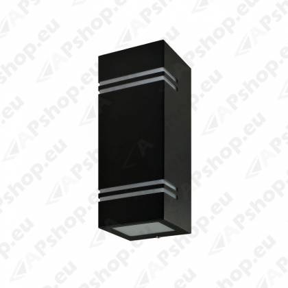 230V VÄLISVALGUSTI SEINALE QUAZAR 7 MUST GU10 MAX 2X11W 250X85X87MM IP44 KOBI