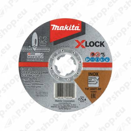 LÕIKEKETAS 1TK. 125X1.2MM. X-LOCK (A60T). INOX MAKITA