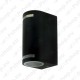 230V VÄLISVALGUSTI SEINALE QUAZAR 9 MUST GU10 MAX 2X11W 150X70X90MM IP44 KOBI