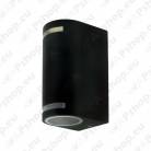 230V VÄLISVALGUSTI SEINALE QUAZAR 9 MUST GU10 MAX 2X11W 150X70X90MM IP44 KOBI