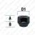 MUTTER M14X1.25/16/19 (AVATUD. P16. CH19) MUST. 1TK