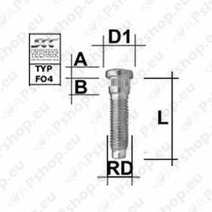 TIKKPOLT TP14X2.0/58/15.6 (P63/58/53. D15.60) FORD TRANSIT TOPELTR (TAG)