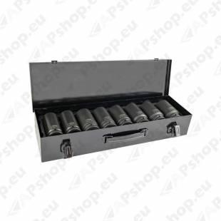 8-OS. PIKAD LÖÖKPADRUNID 3/4" 6-KANT PROFIIL. METALLKOHVER. 24-38MM JBM