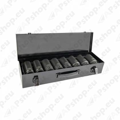 8-OS. PIKAD LÖÖKPADRUNID 3/4" 6-KANT PROFIIL. METALLKOHVER. 24-38MM JBM