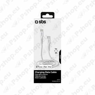LAADIMISJUHE 1.0M LIGHTNING/APPLE - USB-C VALGE SBS