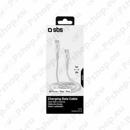 LAADIMISJUHE 1.0M LIGHTNING/APPLE - USB-C VALGE SBS